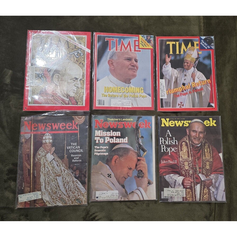 Vintage Newsweek Time Magazines Pope John Pope Paul 1962 1963 1968 1978